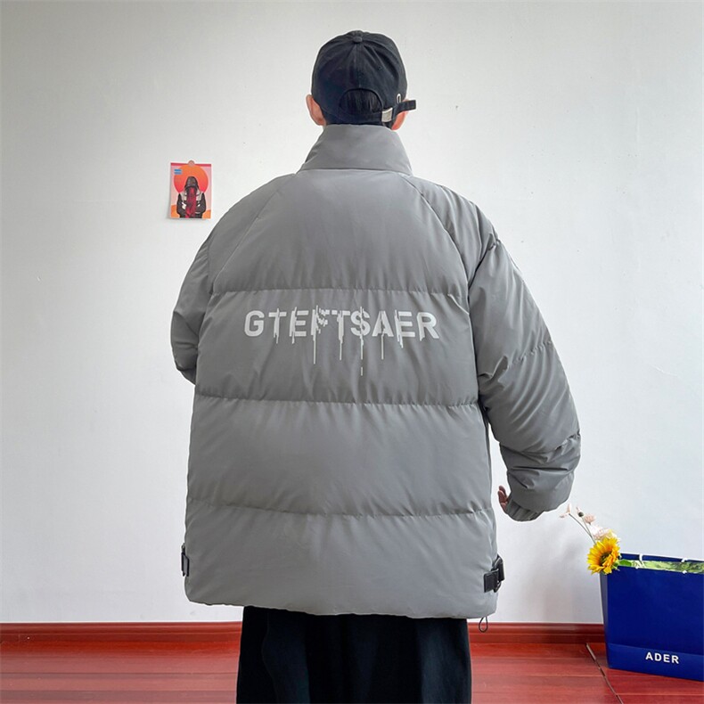 立领棉衣男秋冬季加厚棉袄外套条纹宽松ins潮面包棉服M0752-P108图片