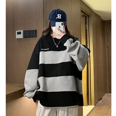 2025年春秋季新款圆领拼接卫衣女ins韩版慵懒风套头休闲上衣服潮，男装卫衣，星座506A