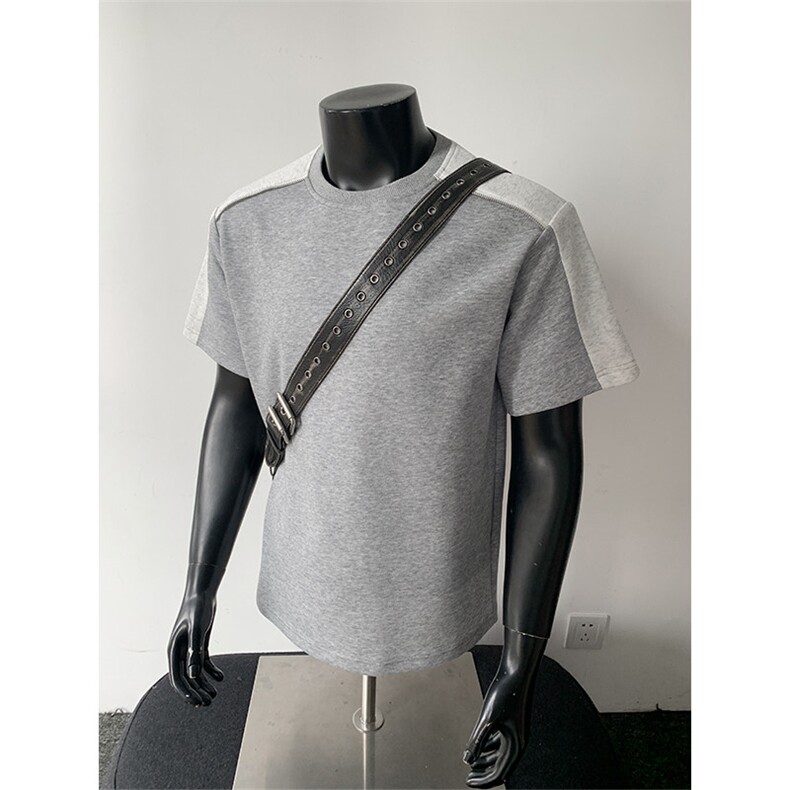 2026夏季新款拼接270g华棉复古短袖T恤男DT6260特P25建议零售价68，男装T恤，电商A001