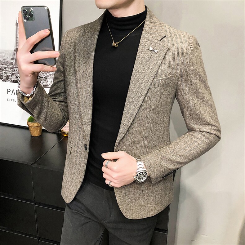 秋冬夹克西装单西修身休闲男士西服A236-XZ-190-P155,男装夹克,电商A236