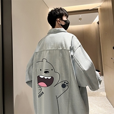 牛仔夹克男大码牛仔外套男茄克NJ77131-P60加绒款-P75，男装夹克，电商A040