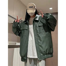 【直播】春季2024皮衣女夹克多口袋港风外套C2342-TP75控价108，男装夹克，电商A102-1