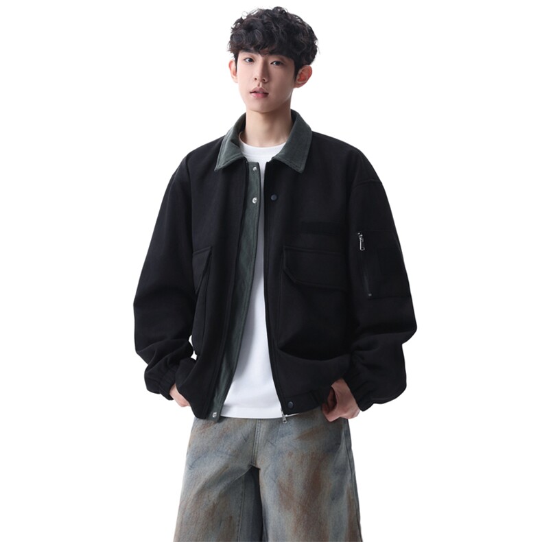 2026新款麂皮绒工装外套男宽松休闲大口袋拼上衣XZ309JK8656P78,男装工装外套,星座309（原A406）