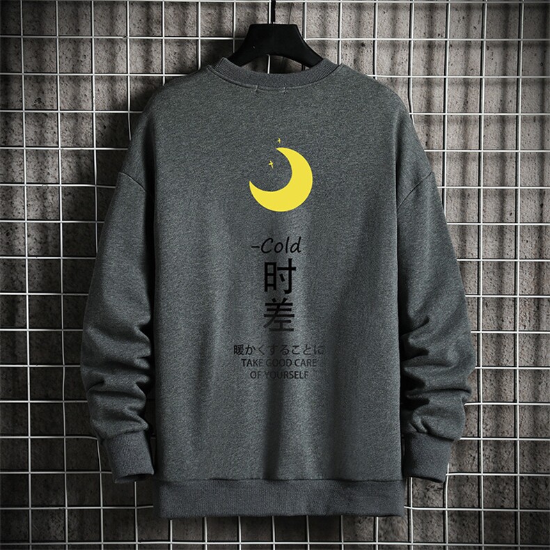 S6047-P28加绒款-P33秋季圆领卫衣男大码韩版宽松长袖外套网格,男装卫衣,电商A040A