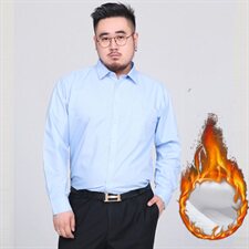 S-8XL冬季男士加绒加厚保暖长袖衬衫商务衬衣加肥加大码1561款，男装衬衫，星座802