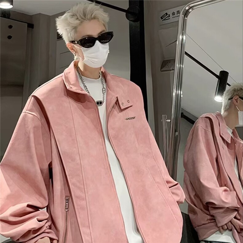现货2024美式小众立领皮衣男女潮牌春秋款夹克机车服美式外套,男装夹克,星座218-1（原230）