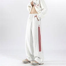 美式三杠运动卫裤男潮牌新款秋冬hiphop宽松休闲长裤子K5852-P35，男装休闲裤，星座412-2