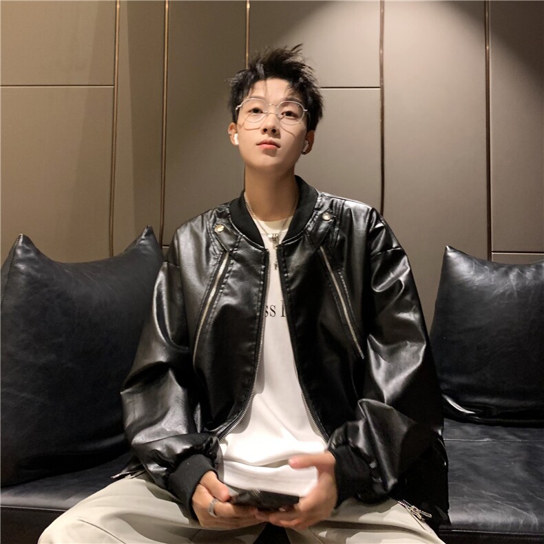 【有货】DJK8898-P82解构重工皮衣夹克男春秋季宽松短款机车服,男装夹克,星座603-2