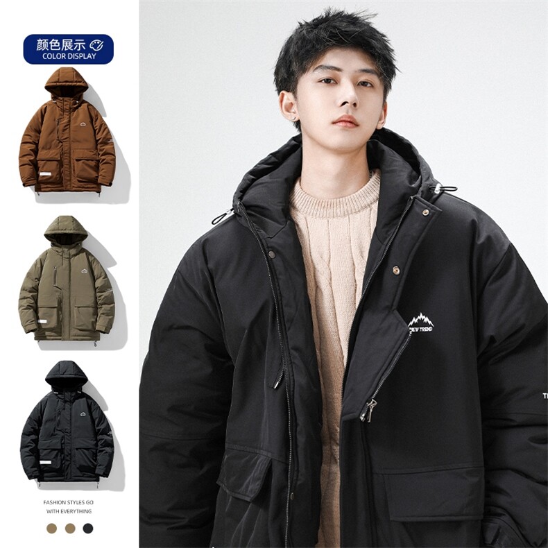 冲锋衣羽绒棉服男冬季宽松大码加厚棉衣ins潮流外套M0783-P120图片