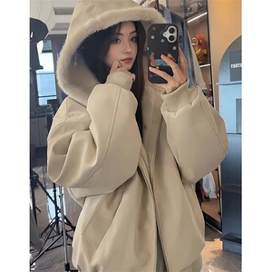 美式复古座山雕短款连帽毛领棉服女冬派克服棉衣外套 MY318图片