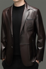 BG-S25063春秋款海宁真皮皮衣男山羊皮西服商务休闲男装外套，男装西服，电商B360A（原721A）