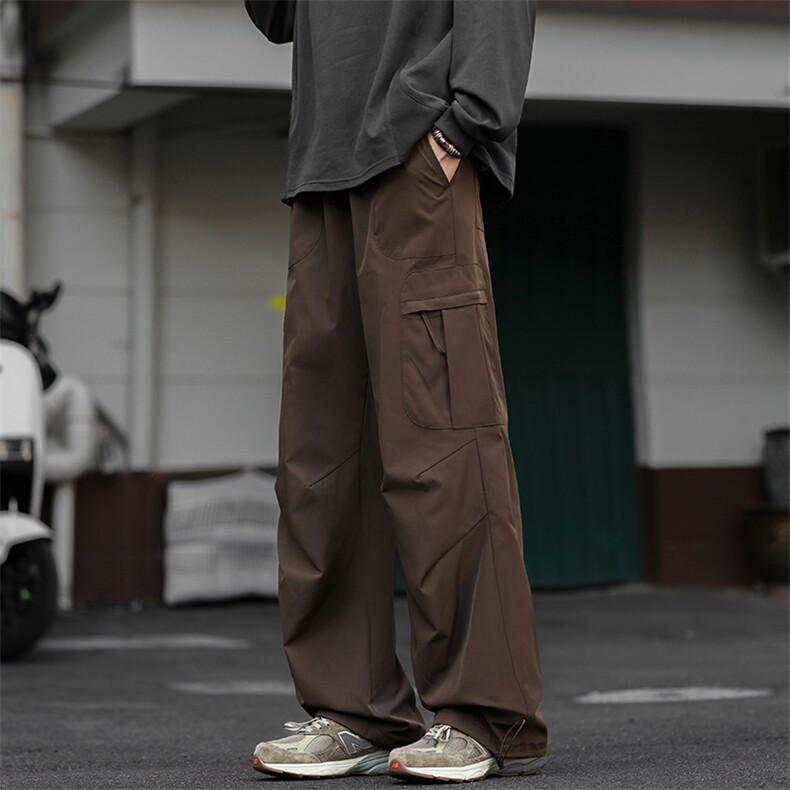 秋季百搭防水大口袋伞兵裤宽松直筒休闲工装裤K24099-特P38控78，男装工装外套，电商A001-1