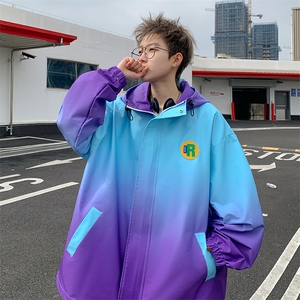 XZ-230-1JK06新款原创潮男扎染渐变休闲连帽夹克外套P78控98现货图片