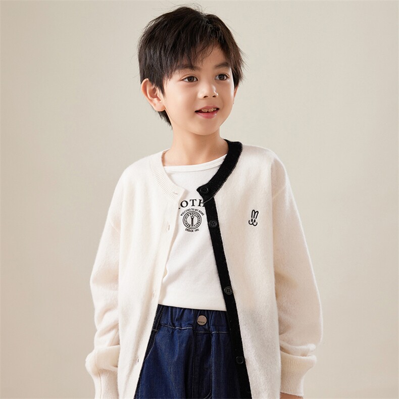 秋冬男女同款柔软亲肤通勤百搭时尚拼色衫，童装卫衣/绒衫，贝美羊绒