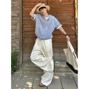 花灰色假两件针织t恤男夏季纯棉日系亨利领polo短袖cleanfit半袖图片