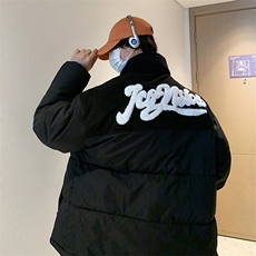 冬季字母贴标棉衣男立领拼接男士棉服潮流棉袄子A266-WMY8623-P75，男装棉衣，电商A266