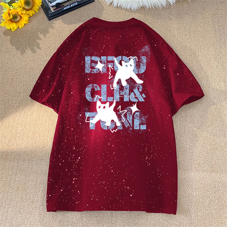 可48小时发货支持抖音得物来样二开美式满天星亮片短袖T恤MTX667,男装T恤,电商A486