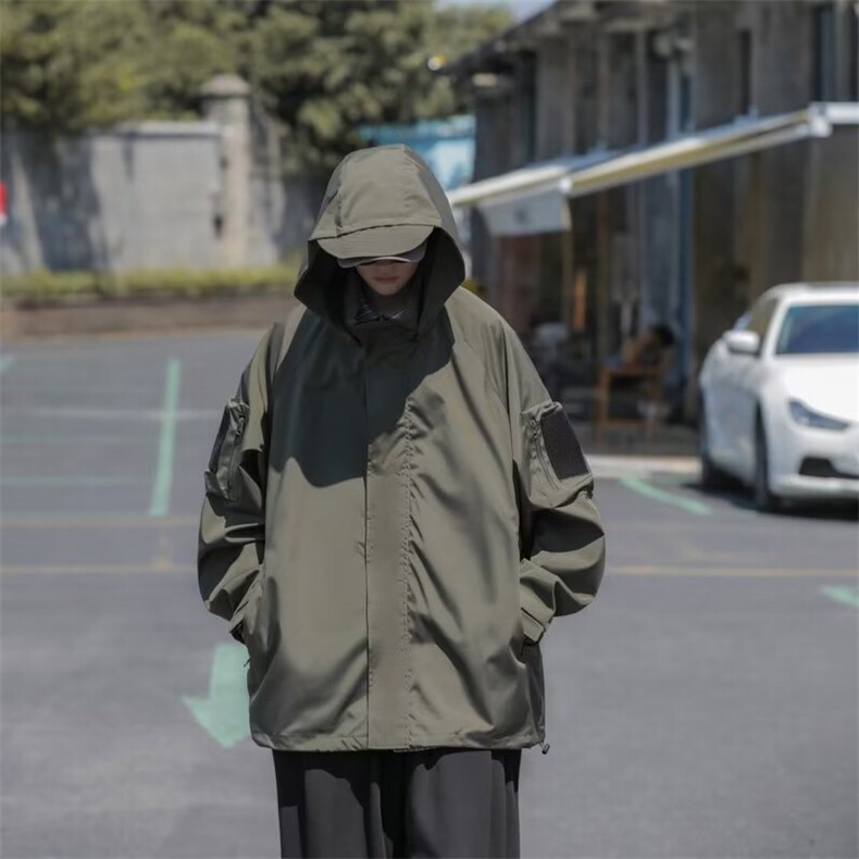 美式潮牌户外连帽冲锋衣外套男女春秋宽松夹克登山服JK118-P55,男装夹克,星座1001-1