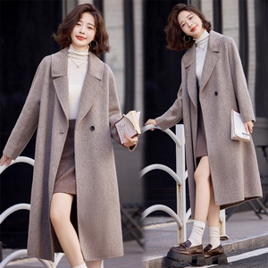 双面羊毛大衣女2025年秋冬新款气质百搭中长款显瘦100%羊毛外套图片