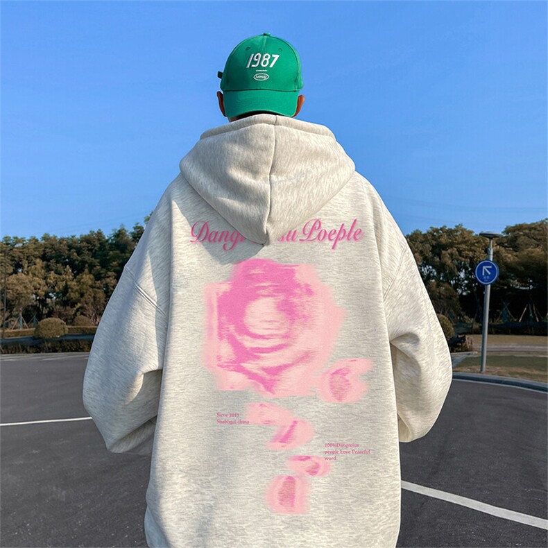 抖音得物供货可提供视频春装重磅美式宽松连帽卫衣DL2450,男装卫衣,电商A486-1
