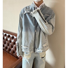 J9783-P62美式复古水洗做旧底特律工装宽松牛仔外套，男装工装外套，星座617A-2