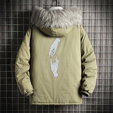 MM48147-P130冬季大毛领衣男士大码加厚袄男服网格挂拍，男装棉衣，电商A040A