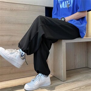 高街潮牌ins休闲裤新款运动裤男阔腿宽松直筒裤子  K3297-P28图片