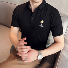 2024夏季新款英伦风高品质修身刺绣POLO衫冰丝短袖T恤男D230-p48，男装T恤，电商D303