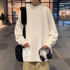 M18045-P45 加绒款-P65半高领毛衣男士大码针织衫男毛线衣男图片