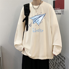 抖音供货、秋季现货舒适棉宽松重磅长袖T恤D223A-CT2310-特P28，男装T恤，电商019-1