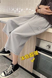 港风男士宽松直筒潮流运动休闲ins潮牌七分裤DK7107-P37控58图片