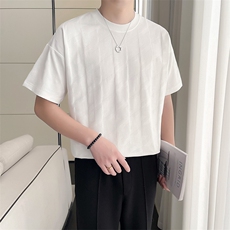 轻熟风~2025夏季新款菱形提花工艺短袖T恤T2031/P48，男装T恤，电商B331