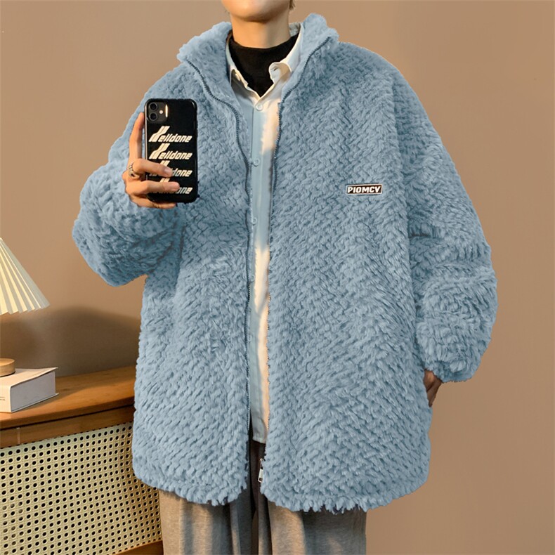 冬季新款时尚百搭棒球羊羔毛绒棉服外套加厚颗粒外套MY0112-P83,男装棉衣,星座308B-1