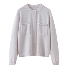 2025年秋季常规款开衫长袖时尚百搭通勤，女装针织衫/毛衣，伊雪娇羊绒