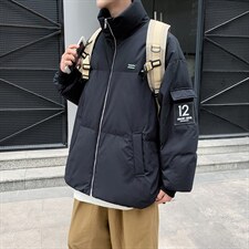 冬季衣男潮牌ins立领夹克纯色面包服外套帅百搭袄W1936-P78，男装棉衣，星座512-4