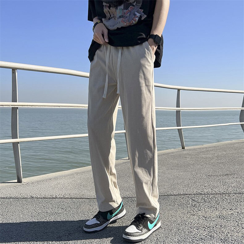 灯芯绒百搭休闲潮流宽松直筒运动裤KN69P40,女装休闲裤,电商D325