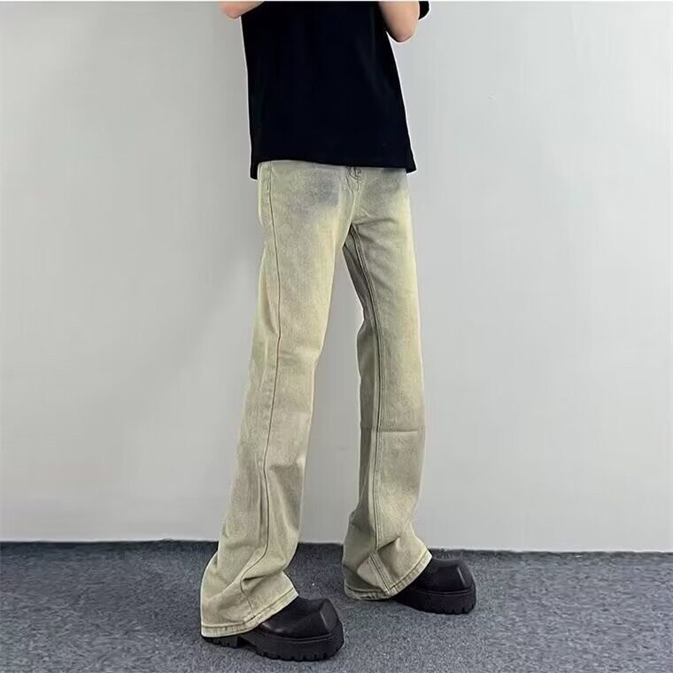 新款微喇牛仔裤男款ins潮牌宽松直筒高端垂感拖地休闲裤子男,男装牛仔裤,星座218-1（原230）