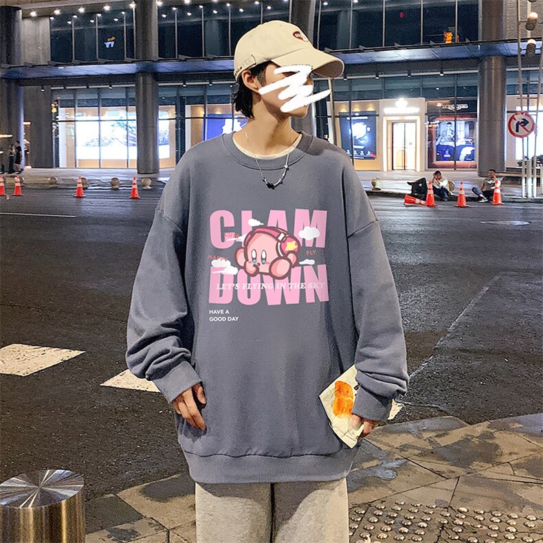 S6328-P28秋季圆领卫衣男大码韩版宽松长袖外套,男装卫衣,电商A040