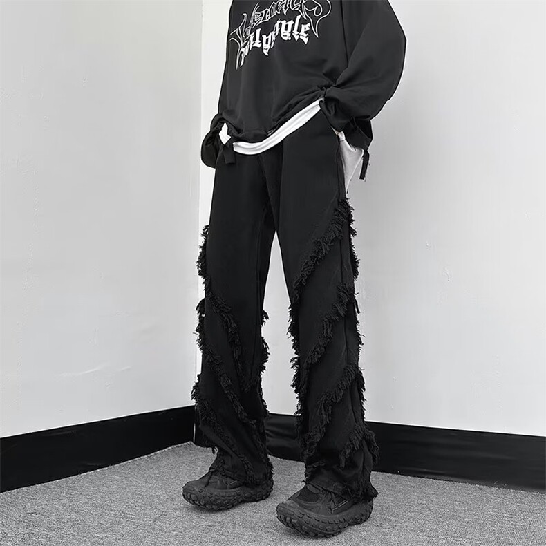 秋季美式ins高街hiphop流苏小众休闲牛仔长裤货号NZ29-P60,男装休闲裤,星座1109-3