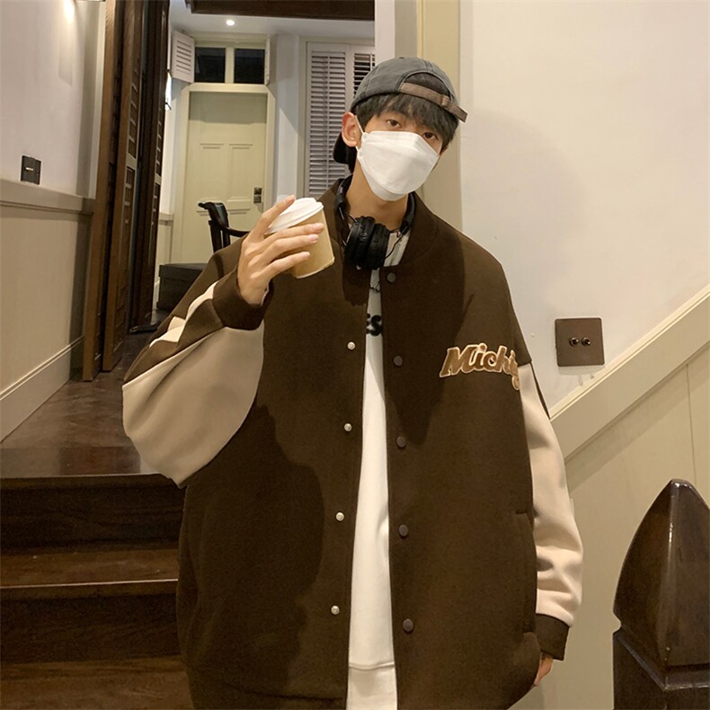 男装呢料呢子夹克23春秋季新款潮牌时尚男外套XZ514-2-F526-P115,男装夹克,星座514-2(原B239)