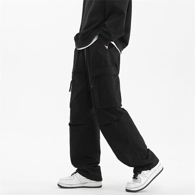 港风潮牌工装裤男纯棉高品质宽松褶皱阔腿裤G806P55限79,男装工装外套,星座914-1