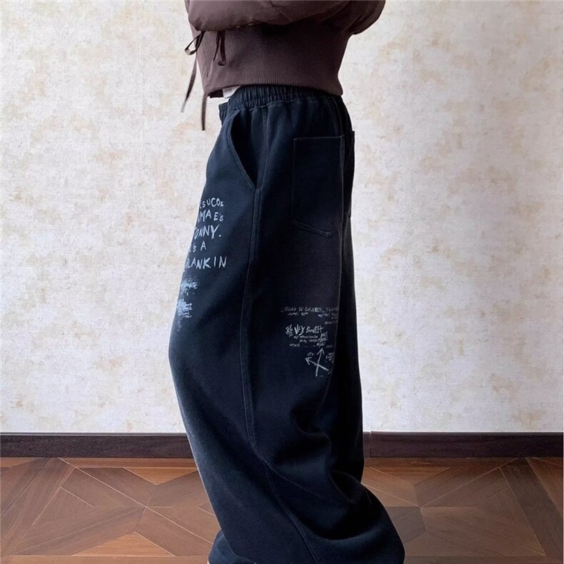 丛林老虎潮hiphop爵士街舞运动裤美式嘻哈直筒阔腿宽松男女卫裤,男装休闲裤,星座506A