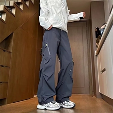 K101-P44男生美式工装裤男秋季新款2025新款休闲冲锋裤直筒长裤，男装工装外套，电商B323A