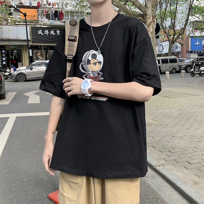 卡通印花T恤短袖学生夏季新款宽松休闲潮流,男装T恤,星座410-7
