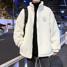 现货 羊羔毛冬季棉衣男宽松新款港风百搭加厚情侣棉服  W2270-P44图片