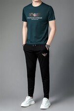 男士运动套装夏季新款2023新款短袖t恤宽松休闲长裤子两件套，男装休闲套装，电商B212（原钱塘6029）