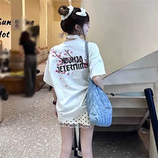 万针全刺绣工艺抖音得物高品质260克重磅纯棉双纱美式高街短袖T恤，男装T恤，电商A486