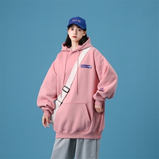 @中性风秋冬新款潮连帽卫衣情侣时尚字母印花外套WY801P48控68，女装短外套，星座517A-1