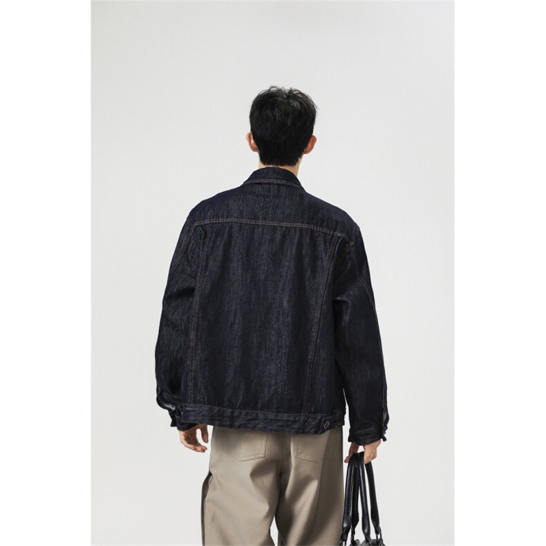 不褪色新款净版水洗翻领潮流牛仔夹克情侣款外套N2602/P105,男装工装外套,星座202