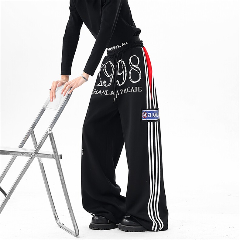 【现货】XZ1218BKW33特价P51美式撞色条纹双腰头抽绳卫裤休闲裤,男装休闲裤,星座1218（原611-3）